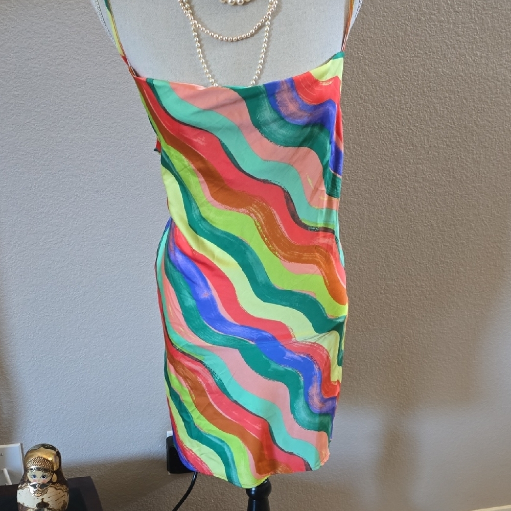 Forever 21 Multicolor Wave Mini Dress, Resort Club Dress